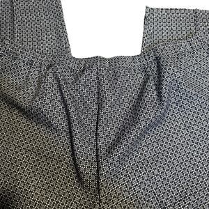 Roaman's Bend Over Navy Blue Geometric Print Pull On Pants, Plus Size 30W